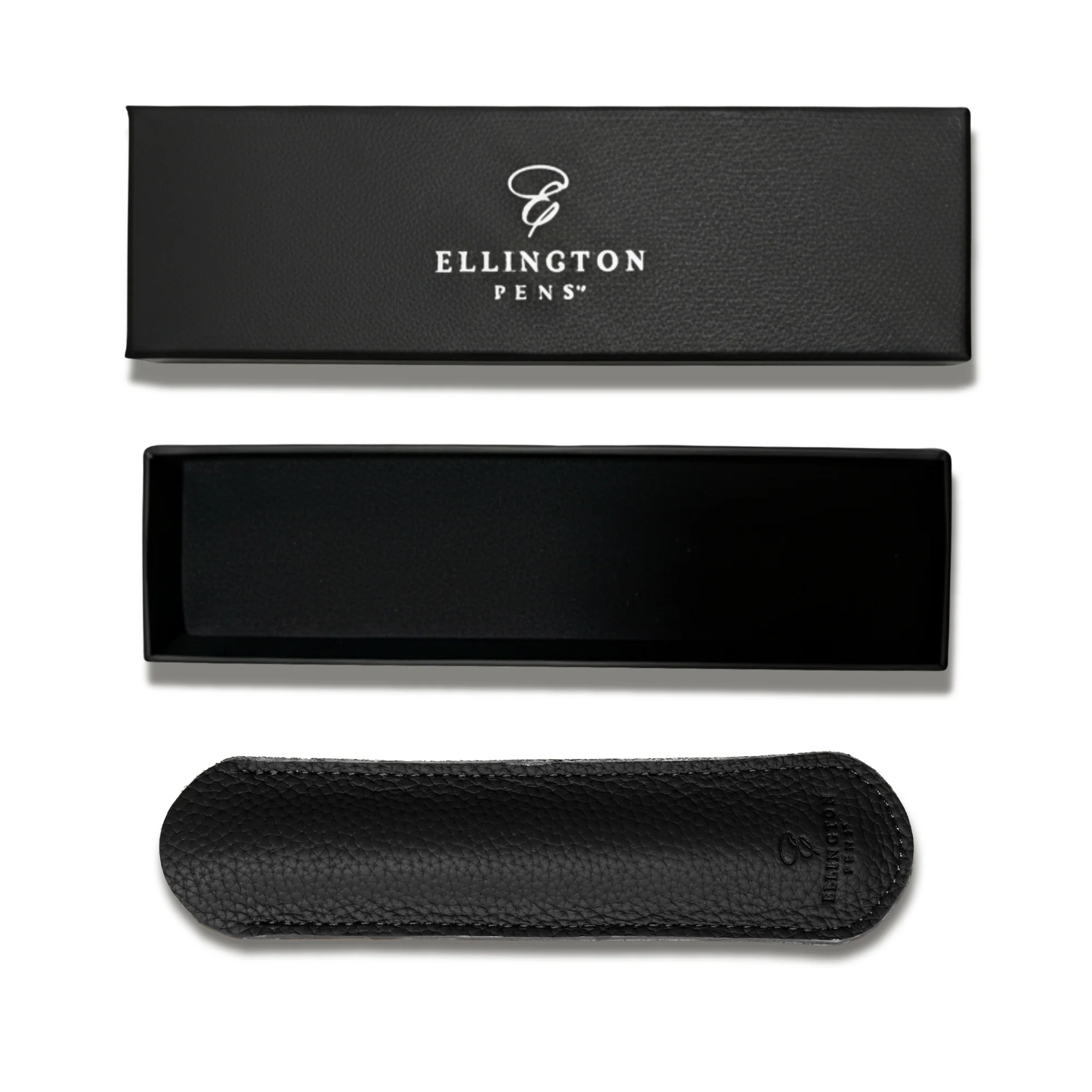 Black Leather Pen Sleeve with Gift Box - Image 2